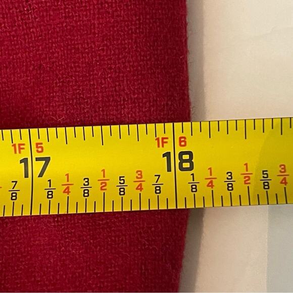 LOFT Red With Black Embroidered Floral Wool Blend CottageCore Skirt NWOT Size 4P - Picture 10 of 11